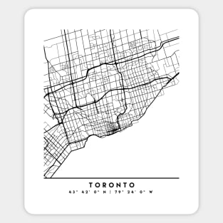 TORONTO CANADA BLACK CITY STREET MAP ART Sticker